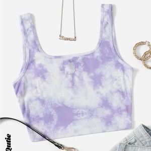 purple and white tye die crop, i don’t have any pictures, but text me for proof!